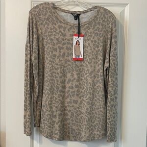 Buffalo David Bitton Women's Animal Print Long Sleeve Top - Beige